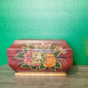 Vintage Wood Large Trinket Box